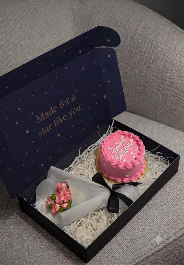 Mini cake + flowers