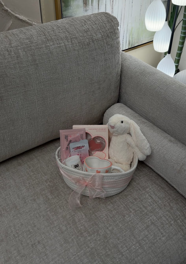 Basket + Bunny + Mug + Lip Gloss + Candle + Face and Lip Mask